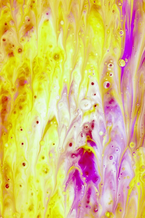 yellow and purple abstract painting