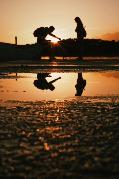 silhouette of man and woman