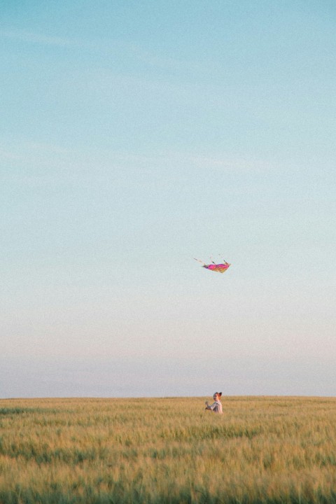 person in white shirt and black pants walking on brown field under gray sky during daytime