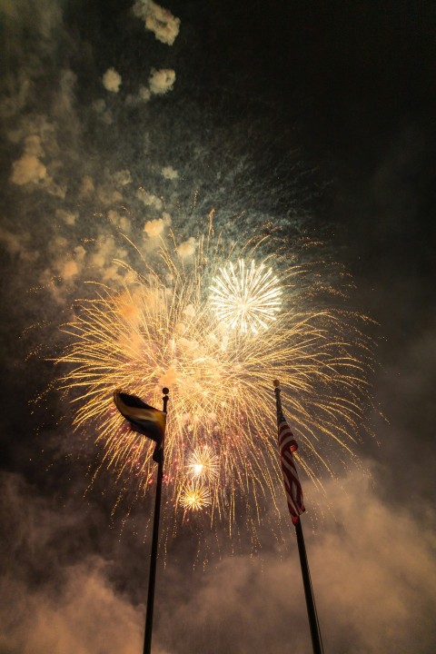 a firework exploding in the sky