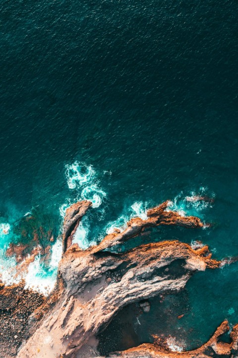 an aerial view of a body of water