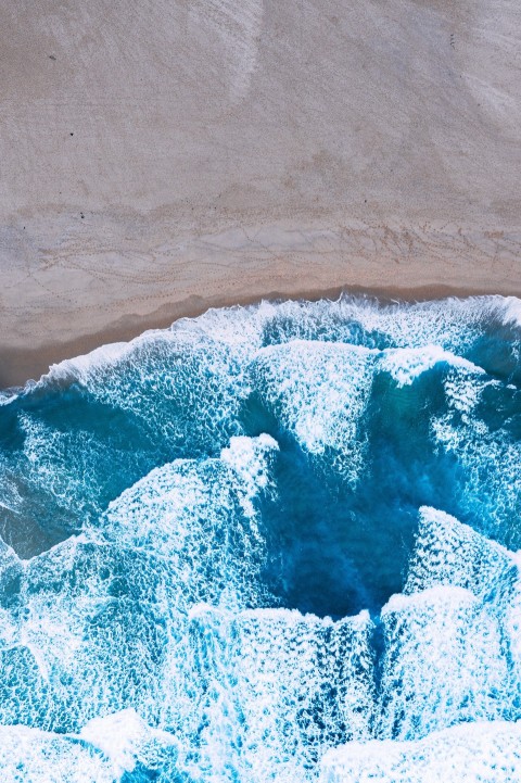 birds eye view of seashore