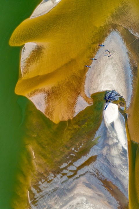 aerial photo of lake