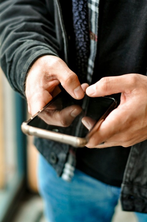 a person holding a cell phone