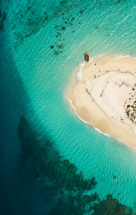 a small island in the middle of the ocean