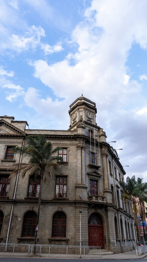 a large building with a clock tower