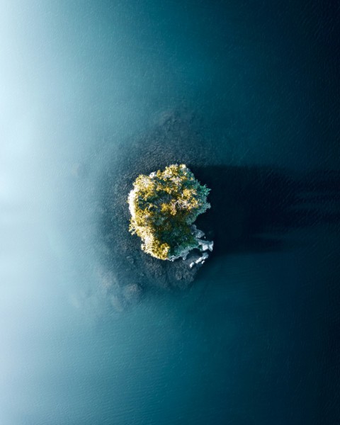 green and brown island in the middle of blue sea aHwo1mqo