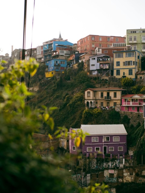 a hillside with houses on top of it